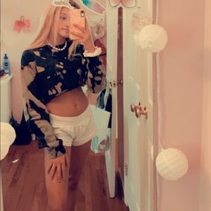 cropped bleached tie dye sweatshirt